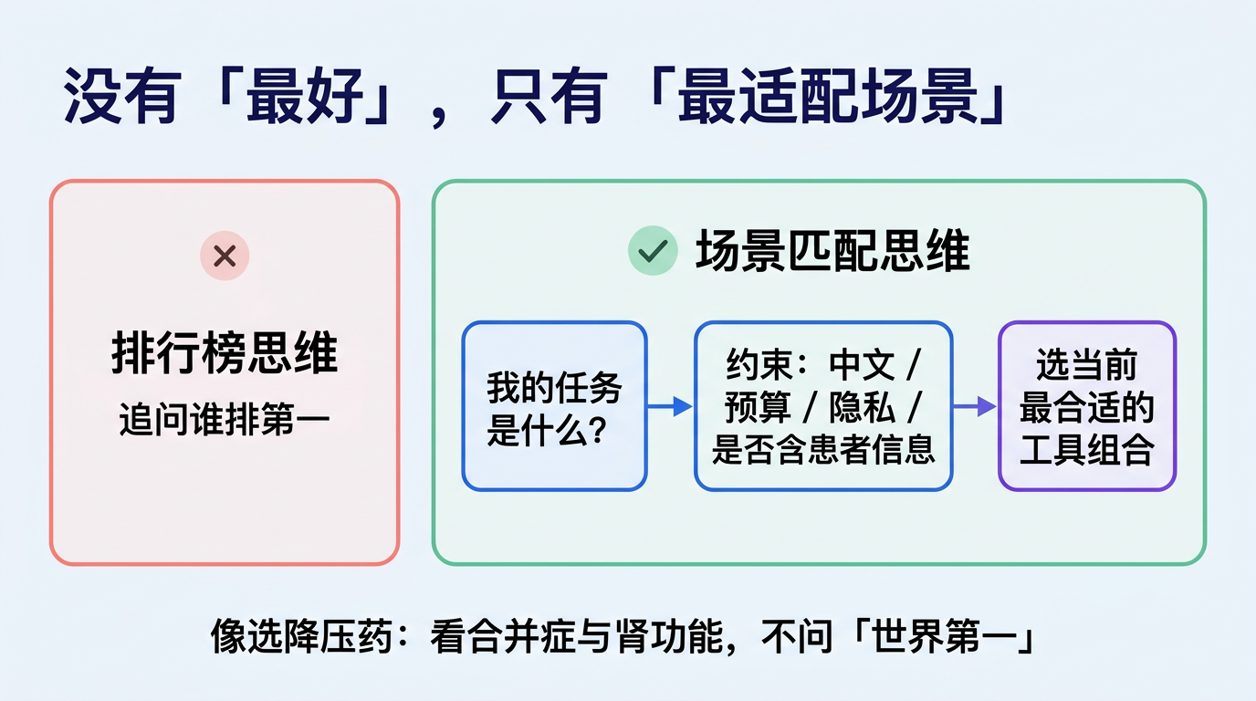 按场景选工具，而非追求唯一最好