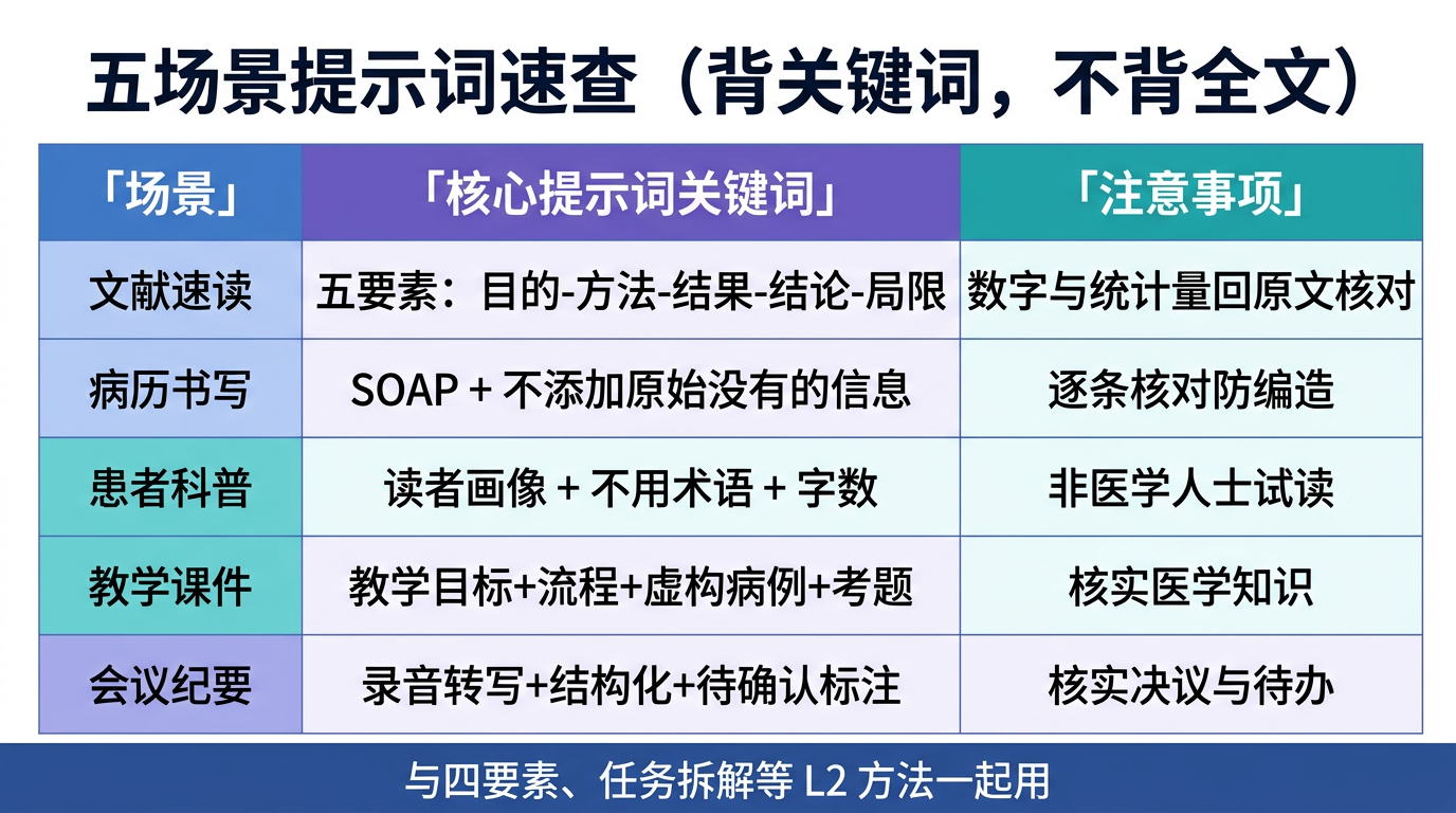 五场景提示词速查关键词