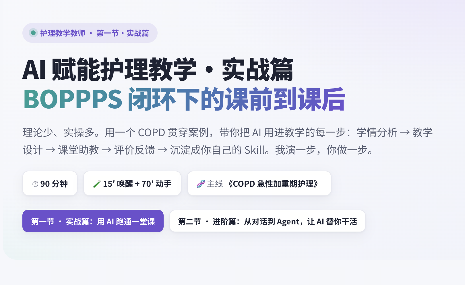 AI 赋能护理教学·实战篇 BOPPPS 闭环下的课前到课后
